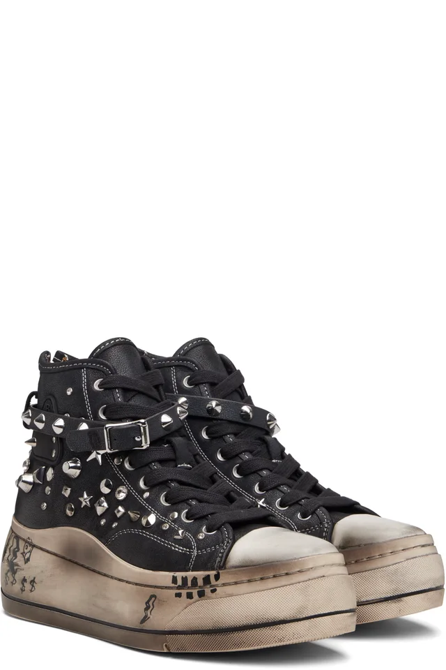R13 Black Kurt High Top Sneakers, photo 4 of 4 from SSENSE
