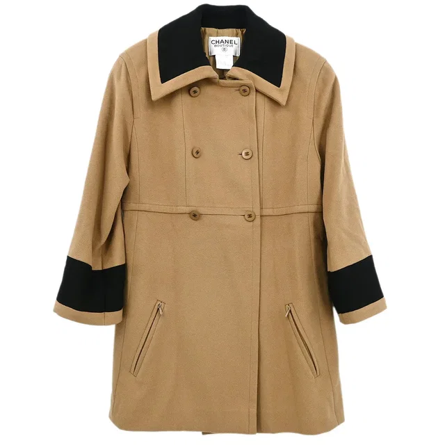 Chanel 1998 Coat Brown #40 in Brown Wool from AMORE Vintage Tokyo