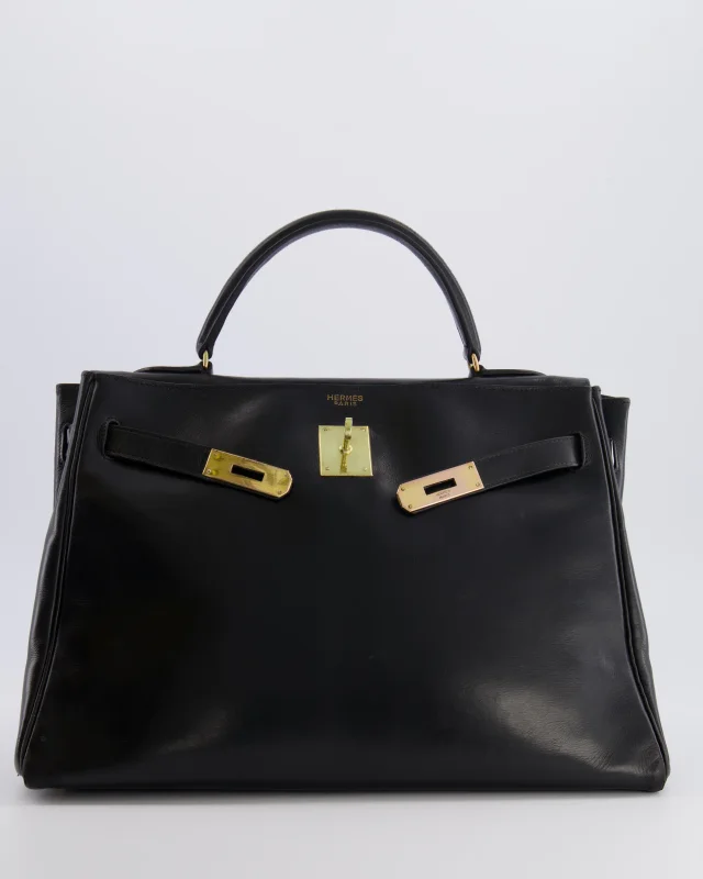 Hermès Vintage Kelly 32 Retourne Bag in Black Box leather from Sellier, photo 22 of 22