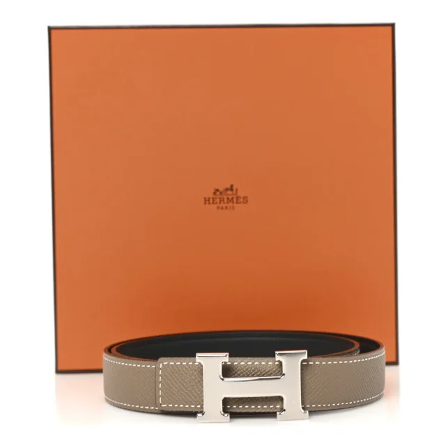 Hermès Swift Epsom 24mm Mini Constance H Belt 75 30 Black Etoupe in Black Epsom leather from FASHIONPHILE, photo 5 of 5