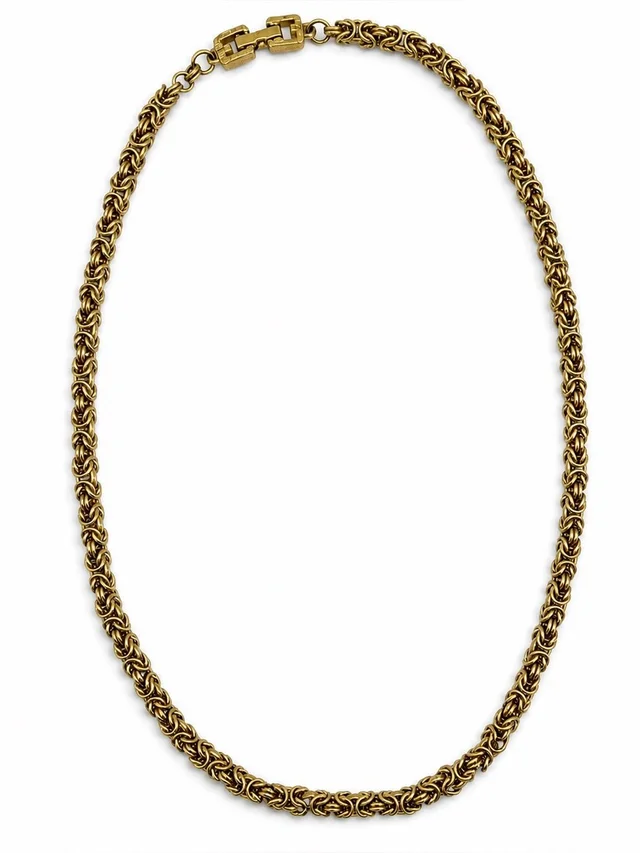 Givenchy Vintage Gold Tone Byzantine Chain Necklace Signed Designer Jewelry in gold Woven leather from Poshmark