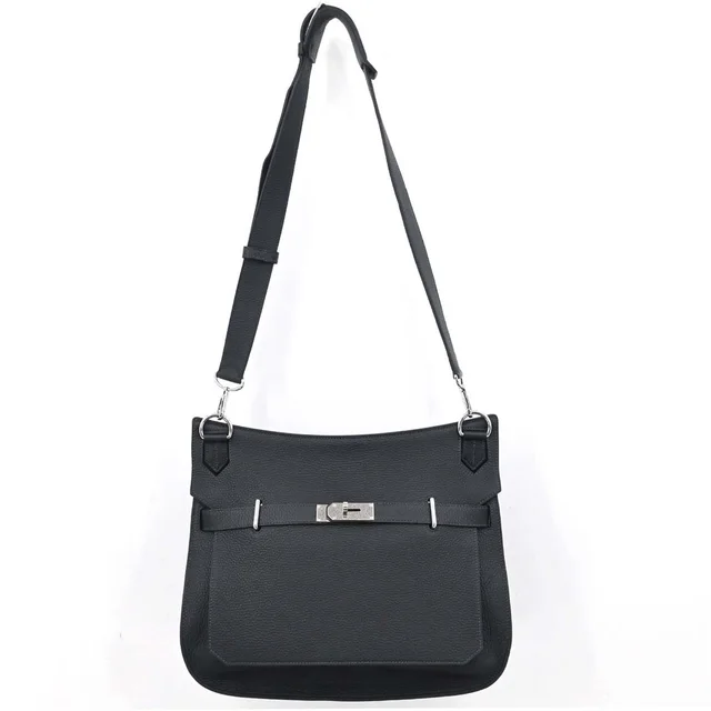 Hermès Blue Indigo Taurillon Clemence Jypsiere 37 Shoulder Bag in Blue Clemence leather from AMORE Vintage Tokyo