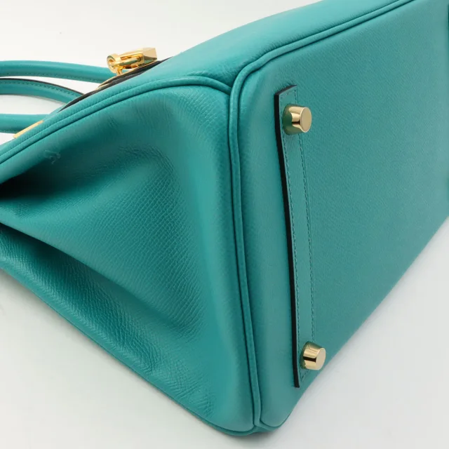 Hermès 2017 Birkin 30 Bleu Paon in Blue Epsom leather from VINTAGE QOO TOKYO, photo 9 of 11
