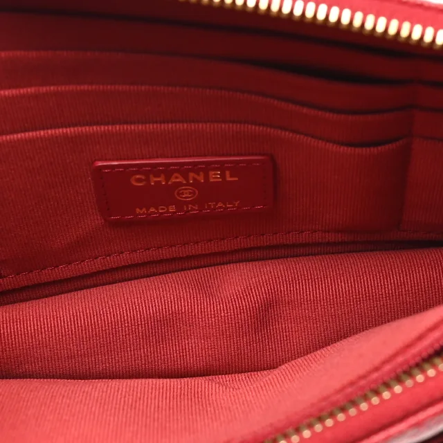 Chanel Caviar Quilted Polly Pocket Pouch Red in Red Caviar leather from FASHIONPHILE, photo 6 of 9