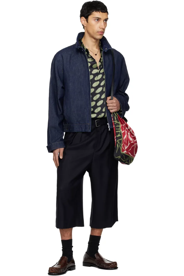 Dries Van Noten Black & Green Polka-Dot Satin Shirt, photo 5 of 5 from SSENSE