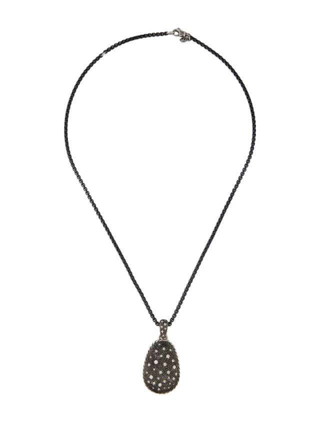 David Yurman Diamond Midnight Mélange Oval Pendant Necklace, 20" in multicolor from The RealReal