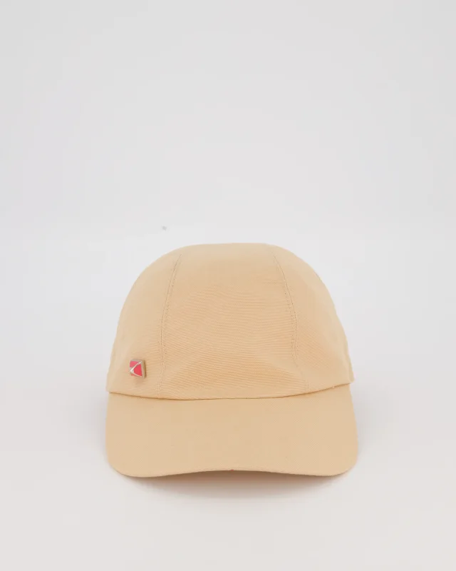 Hermès Beige Cotton Cap with Pink Medor Detail Size 56 in Beige Silk from Sellier, photo 3 of 9
