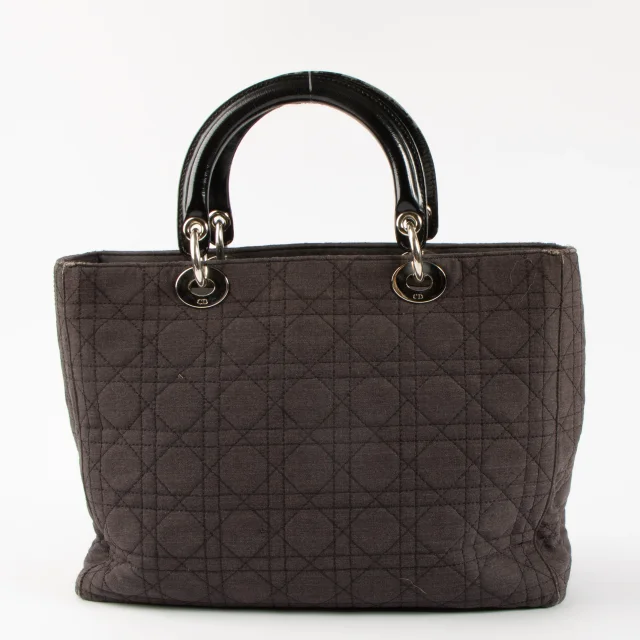 Black Fabric Medium Lady Dior Bag in Black from Labellov, photo 3 of 5