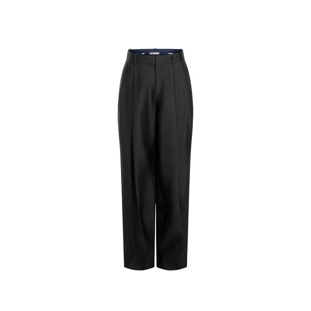 Jacquemus Black Silk Flared Pants in Black Silk from HEWI