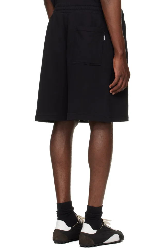 Palm Angels Black Outline Logo Sweat Shorts, photo 3 of 4 from SSENSE