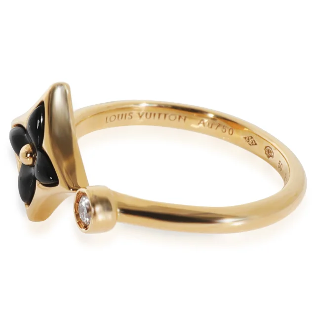 Louis Vuitton Yellow Gold Onyx And Diamond Blossom Mini Star Ring 18k in Yellow from HEWI, photo 3 of 4