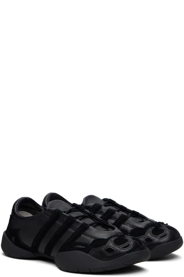 Y-3 Black Regu Leather Sneakers, photo 4 of 4 from SSENSE