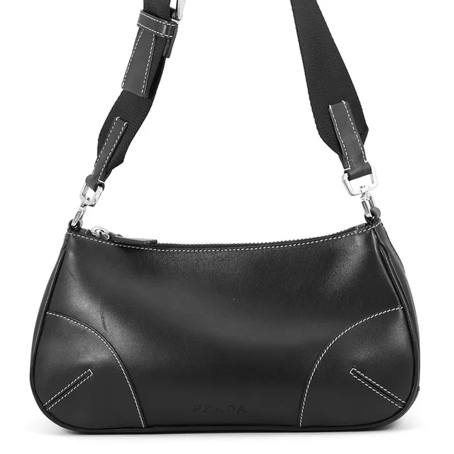 Prada Stitch Shoulder Bag BlackBR1249 Leather in Leather from GALLERY RARE