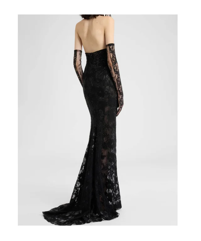 Ermanno Scervino Mermaid gown in Chantilly lace with tonal crystals, photo 4 of 5 from SENSER
