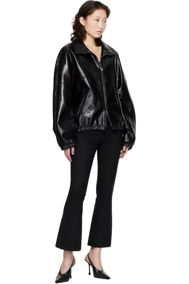 Courrèges Black Heritage Cropped Bootcut Trousers, photo 4 of 4 from SSENSE