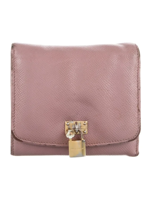 Dolce & Gabbana Leather Wallet in pink Leather from The RealReal