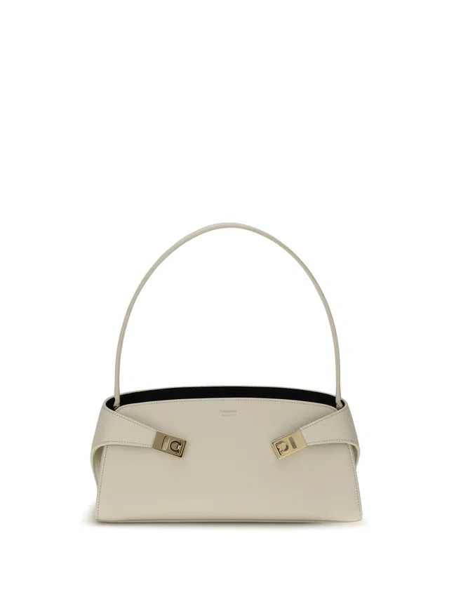 Ferragamo Hug Shoulder Bag — Beige Calf Leather Bos Taurus in Beige Calfskin from HEWI