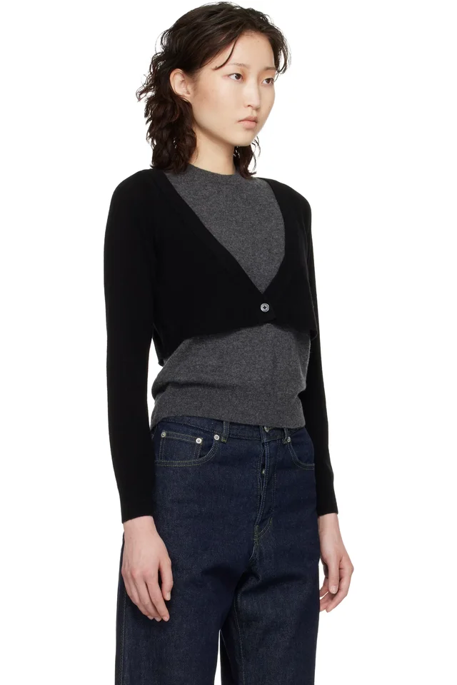 B.B. Wallace Gray & Black Dine Sweater, photo 2 of 4 from SSENSE
