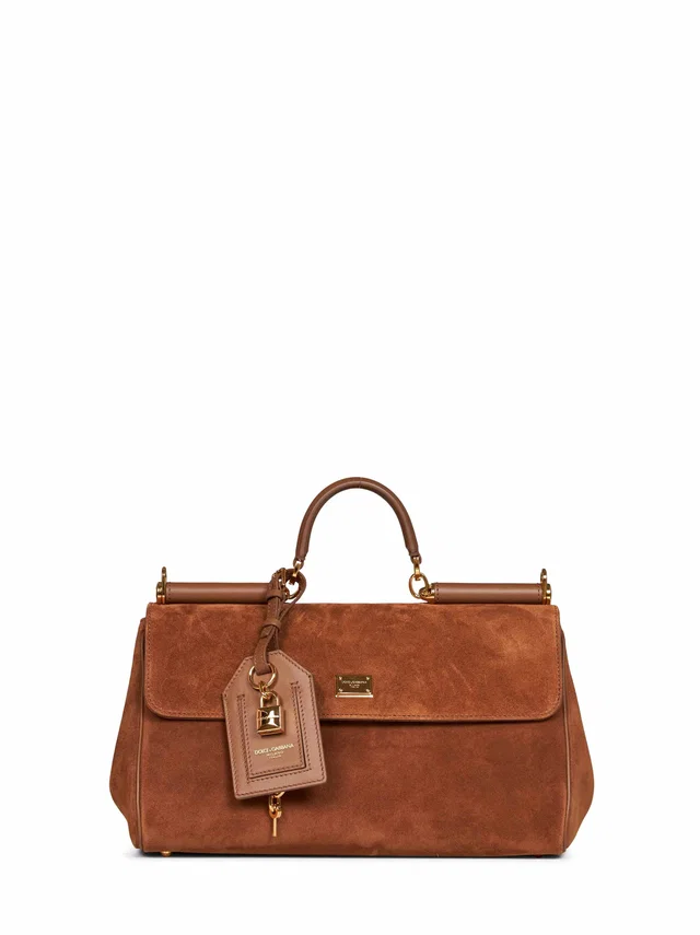 Dolce & Gabbana Suede Calf Leather Shoulder Bag — Brown in Brown Calfskin from HEWI