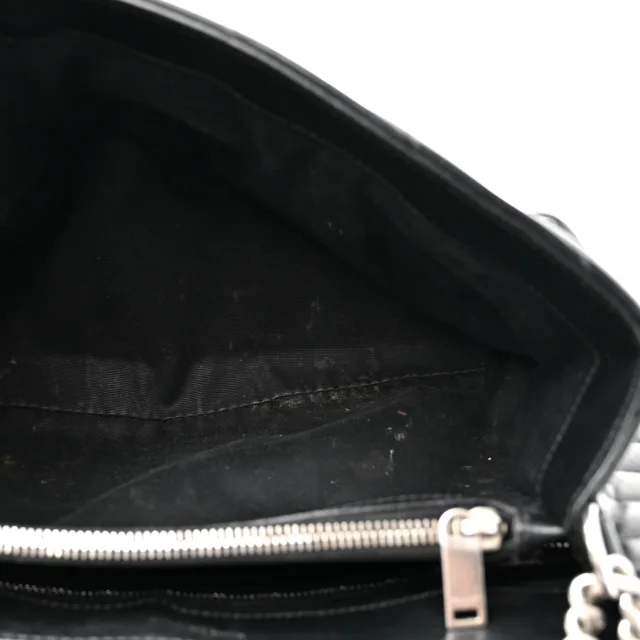 Saint Laurent Grain de Poudre Calfskin Y Quilted Monogram Medium Loulou Chain Satchel Black in Black Calfskin from FASHIONPHILE, photo 5 of 16