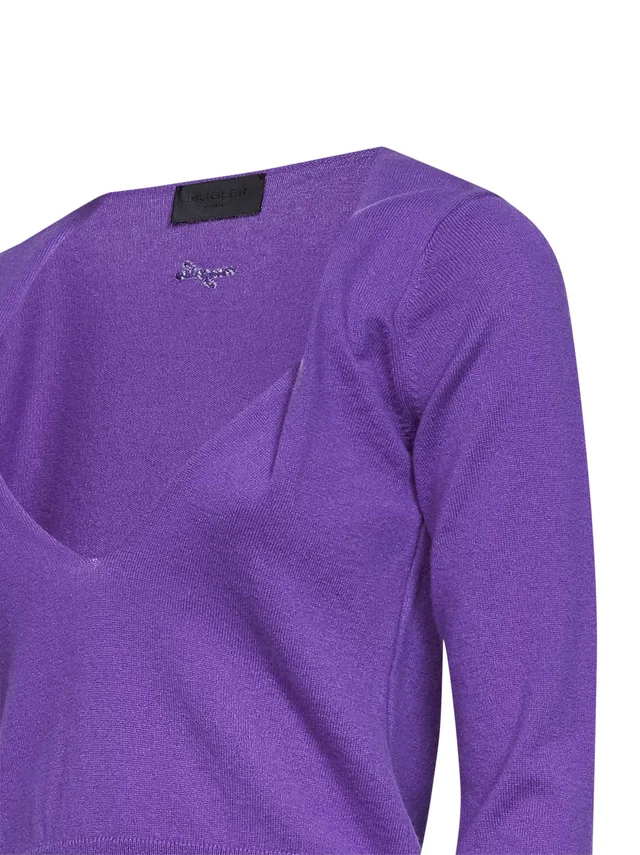 Mugler Plunging V-Neck Cropped Top, photo 3 of 3 from SENSER