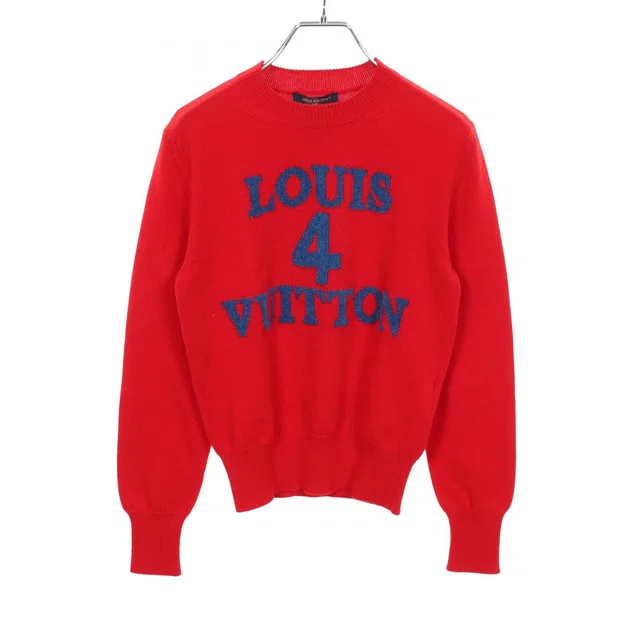 Louis Vuitton Knit Logo Crew Neck 160 Cotton Cashmere Sweater in Cashmere from The Reluxe