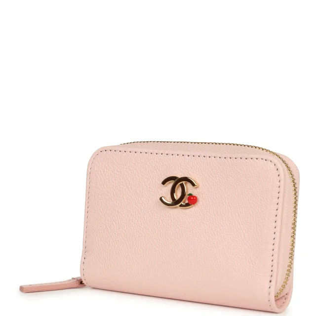 Chanel "Lucky Park" Coin Wallet Light Pink Grained Goatskin Gold Hardware in Pink Goatskin from Madison Avenue Couture, photo 6 of 8