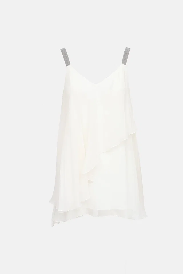 Brunello Cucinelli Layered Monili Tank Top in Silk from VSP Consignment