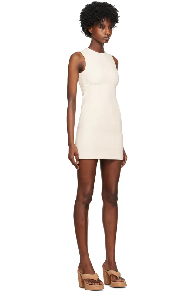 REMAIN Birger Christensen Off-White Round Neck Midi Dress, photo 2 of 2 from SSENSE
