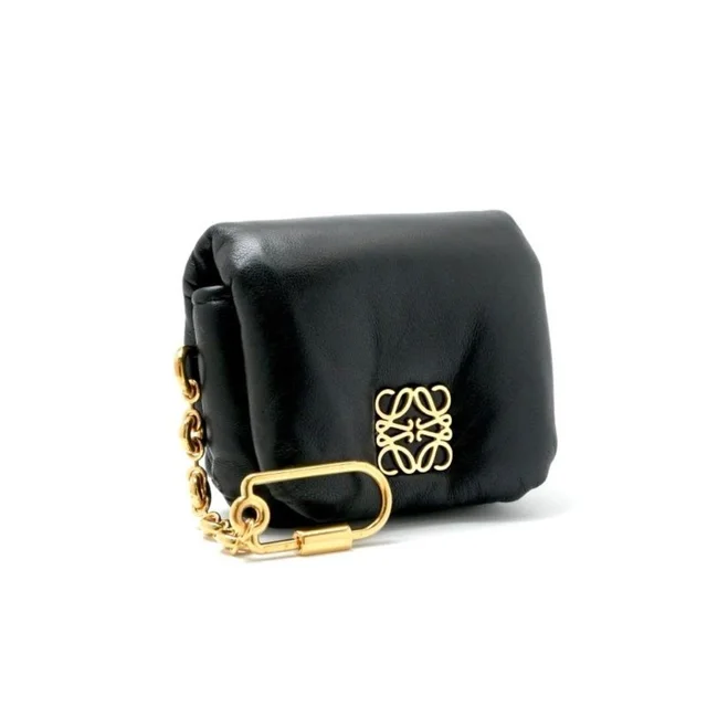 Loewe Charm Black Gold Anagram Accessory Puffer Goya Case in gold Leather from Poshmark, photo 1 of 1