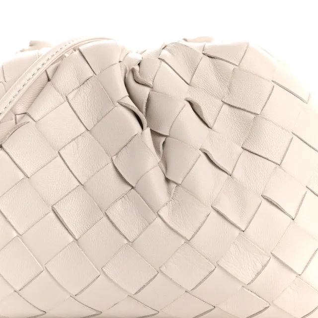 Bottega Veneta Nappa Intrecciato The Mini Pouch Chalk in Nappa leather from FASHIONPHILE, photo 8 of 10