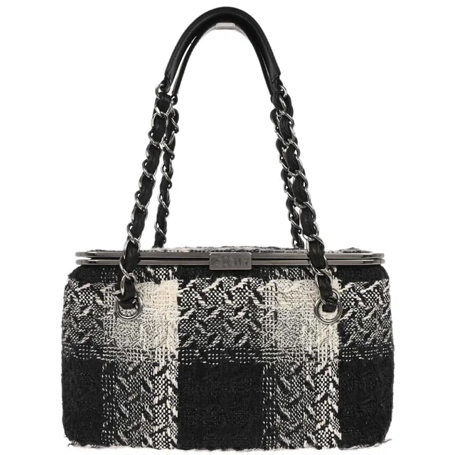 Chanel 2005-2006 Black Tweed Vanity Handbag Box in Black Tweed from AMORE Vintage Tokyo