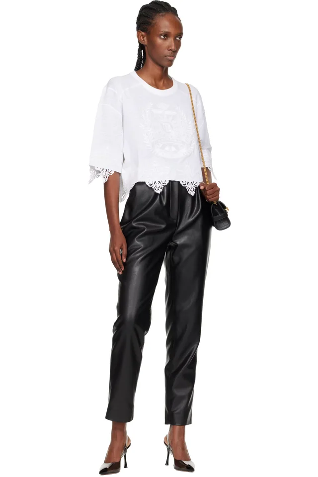 BALMAIN White Emblem Baseball T-shirt, photo 4 of 4 from SSENSE