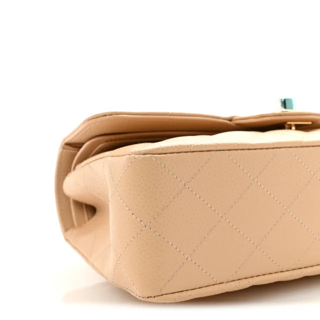 Chanel Caviar Quilted Small Double Flap Beige in Beige Caviar leather from FASHIONPHILE, photo 9 of 10