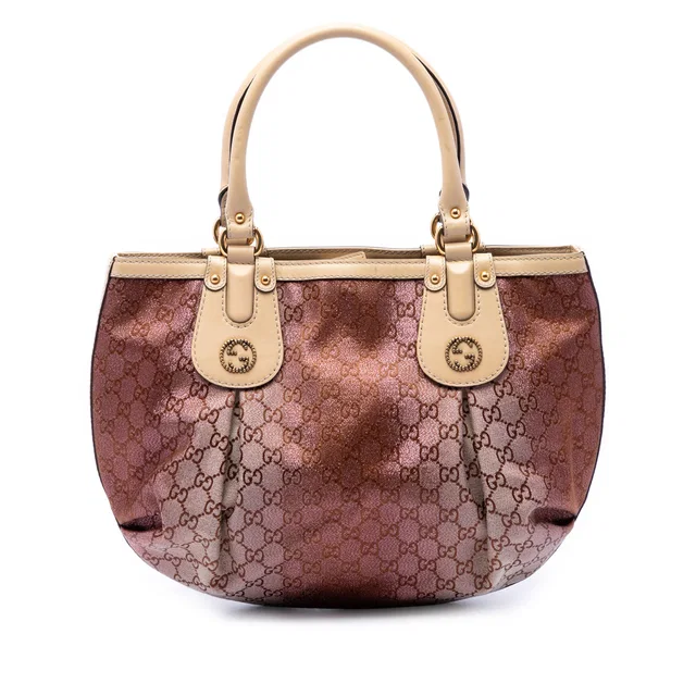 Brown Gucci GG Lurex Scarlett Tote in Brown Canvas from Designer Revival