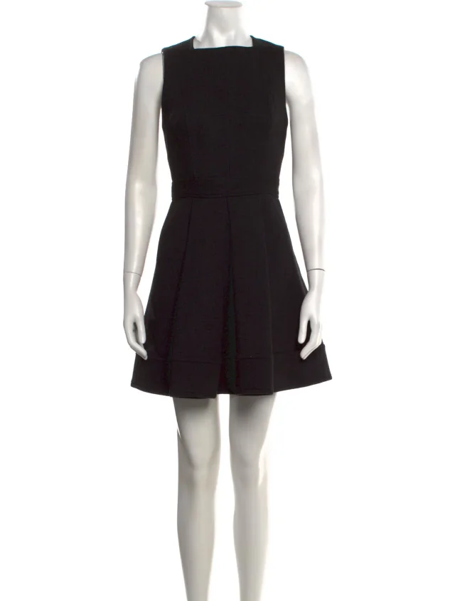 Proenza Schouler Square Neckline Mini Dress in black from The RealReal