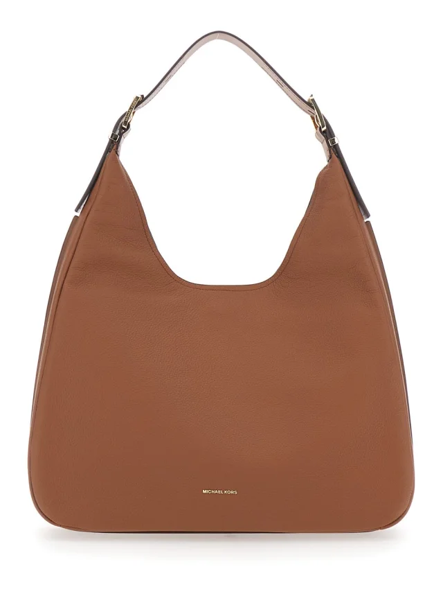 'Nolita Large' Brown Shoulder Bag with Logo Lettering on the Front in Leather Women in Brown, image 1 of 1 from Gaudenzi Boutique