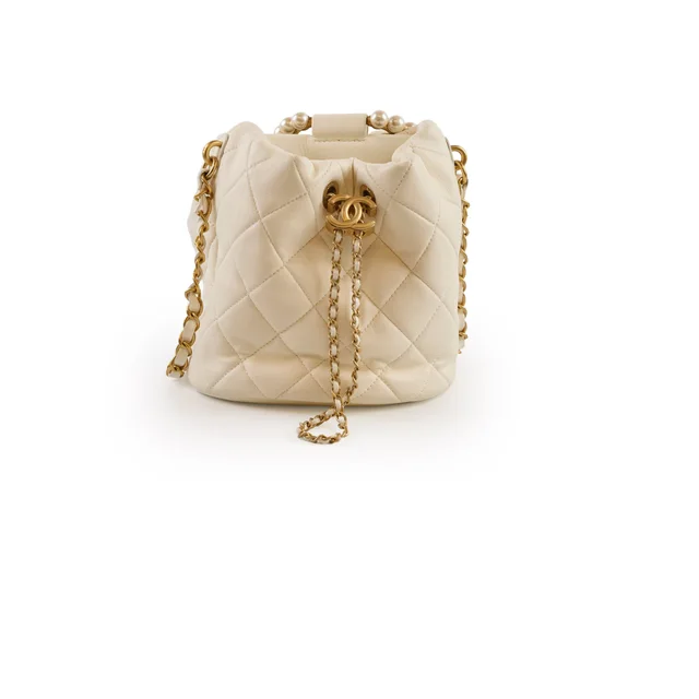 Chanel Pearl Top Handle Buckle Lambskin Microchip in Lambskin from The Purse Affair