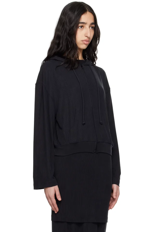ALAINPAUL Black Zip-Up Hoodie, photo 2 of 4 from SSENSE