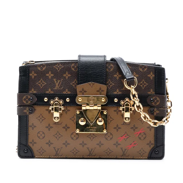 Brown Louis Vuitton Monogram Reverse Trunk Clutch Crossbody Bag in Brown Canvas from Designer Revival