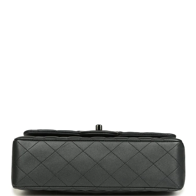 Chanel Small Classic Double Flap Bag So Black Iridescent Lambskin Black Hardware in Black Lambskin from Madison Avenue Couture, photo 6 of 9