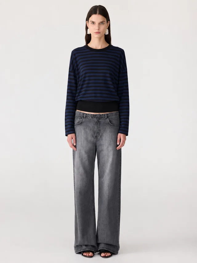 Bassike Stripe Banded Long Sleeve T-Shirt from bassike, photo 1 of 1