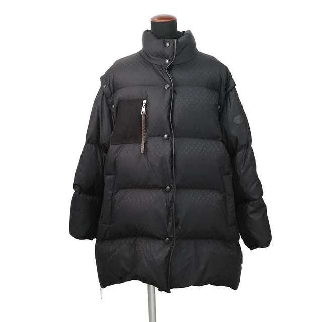 Louis Vuitton Monogram Down Jacket 2WAY Size 40 Noir Nylon100% in Black from GALLERY RARE
