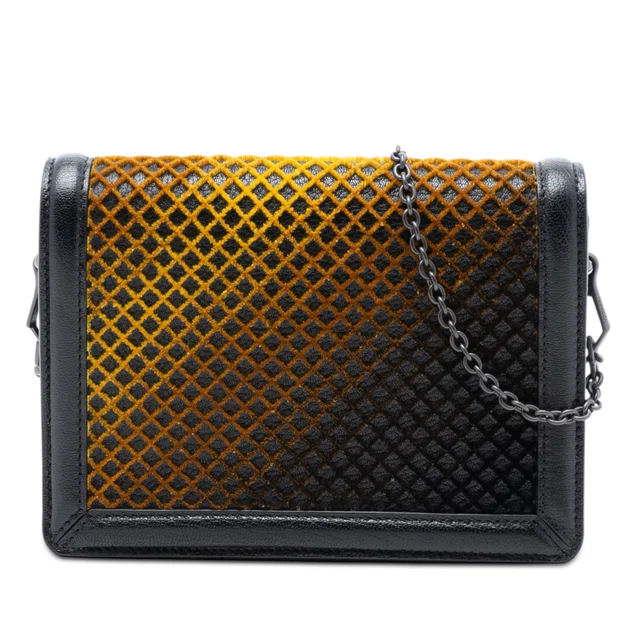 Black Bottega Veneta Mini Leather and Ombre Velvet Montebello Crisscross Crossbody in Black Velvet from Designer Revival