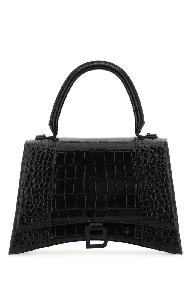 Balenciaga Hourglass Top Handle Bag — Black in Black Calfskin from HEWI