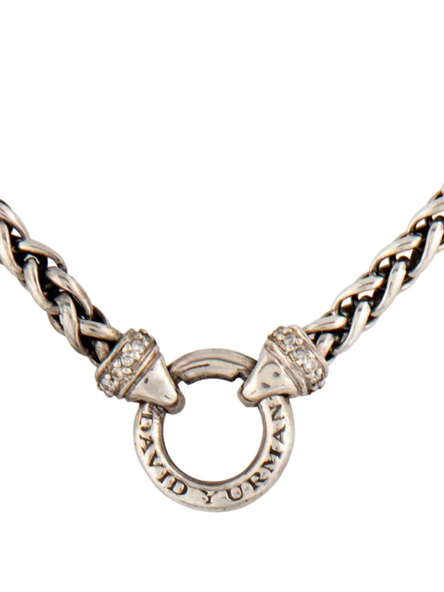 David Yurman Diamond Wheat Chain Necklace, 16" in multicolor from The RealReal