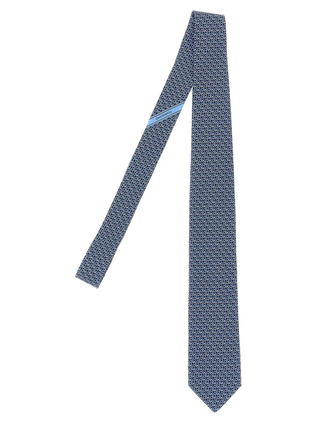 Ferragamo Necktie — Navy Pure Silk Neckties in Navy Silk from HEWI