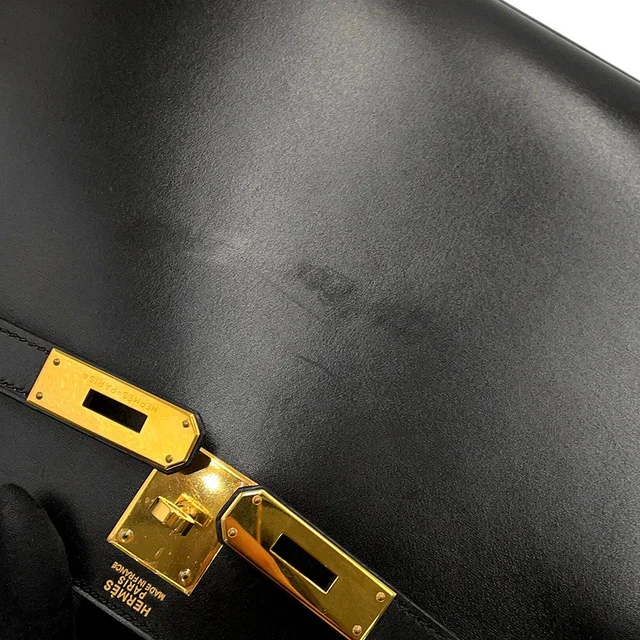 Hermès Kelly Sellier Black Box Calf Leather Size 32 in Black Box leather from GALLERY RARE, photo 10 of 21