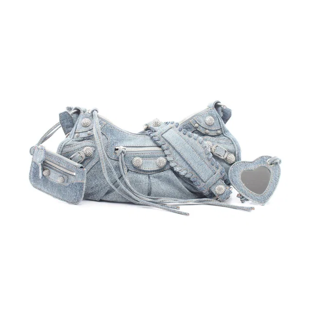 Balenciaga LE CAGOLE denim shoulder bag in Denim from LuxUness