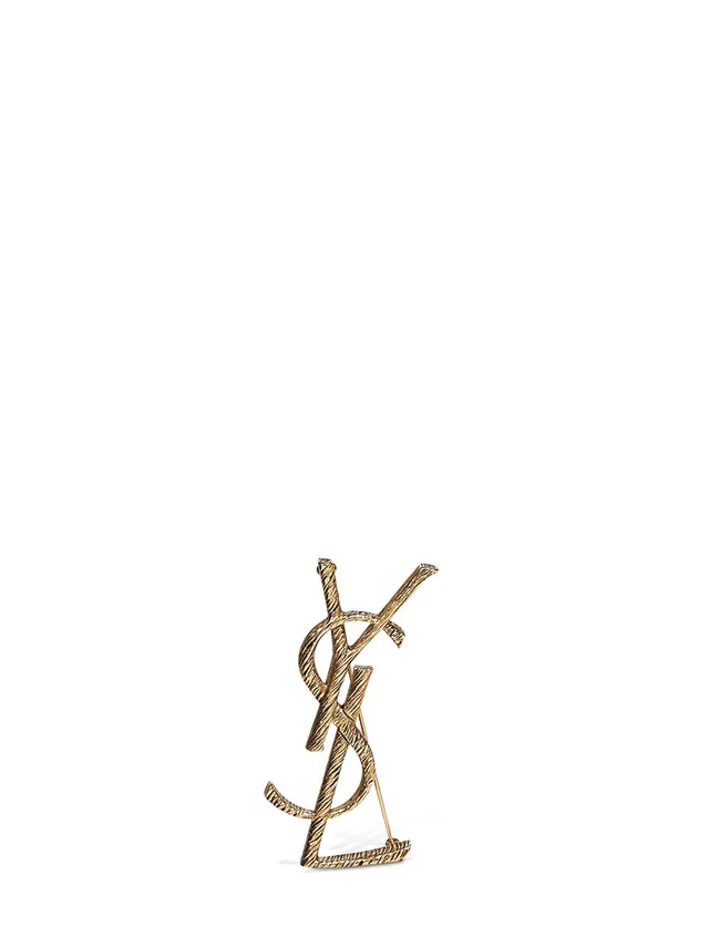 Saint Laurent Cassandre Brooch — Gold Brass Brooches & Pins in Gold from HEWI